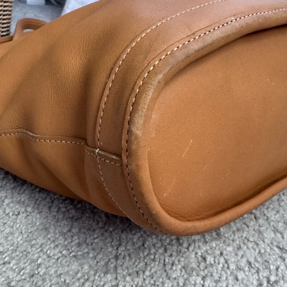 Coach Bleecker Basket Leather Tote Bag Camel - Picture 9 of 15